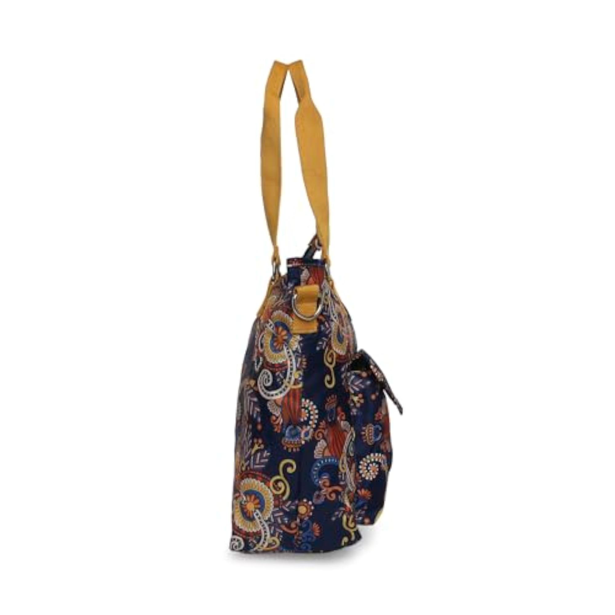 Crinkle Range Blue & Yellow Floral Soft Shoulder Bag